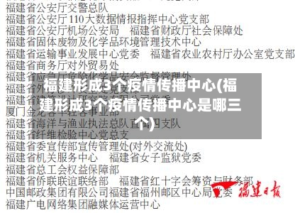 福建形成3个疫情传播中心(福建形成3个疫情传播中心是哪三个)