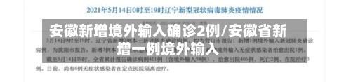 安徽新增境外输入确诊2例/安徽省新增一例境外输入-第2张图片
