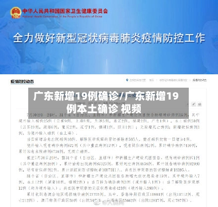 广东新增19例确诊/广东新增19例本土确诊 视频-第2张图片