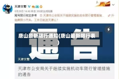 唐山最新限行通知(唐山最新限行表)