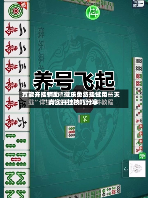 万能开挂辅助“微乐免费挂试用一天”真实开挂技巧分享-第3张图片