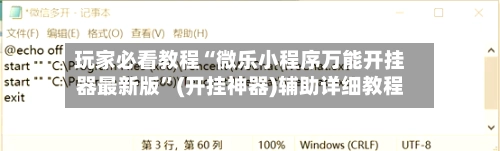玩家必看教程“微乐小程序万能开挂器最新版	”(开挂神器)辅助详细教程-第2张图片