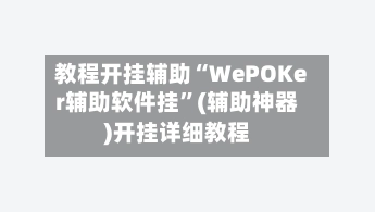 教程开挂辅助“WePOKer辅助软件挂”(辅助神器)开挂详细教程-第3张图片