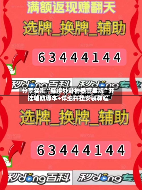 分享实测“麻将外卦神器苹果版”开挂辅助脚本+详细开挂安装教程-第3张图片