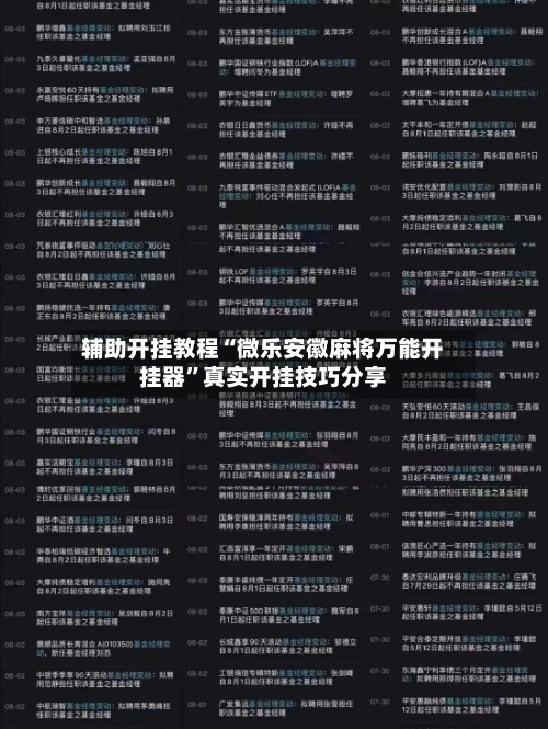 辅助开挂教程“微乐安徽麻将万能开挂器”真实开挂技巧分享-第3张图片