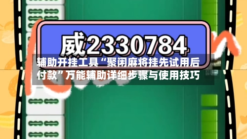 辅助开挂工具“聚闲麻将挂先试用后付款”万能辅助详细步骤与使用技巧-第2张图片