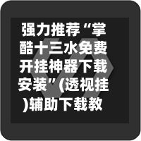 强力推荐“掌酷十三水免费开挂神器下载安装”(透视挂)辅助下载教程-第3张图片