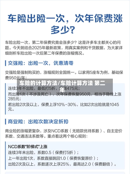 车险的计算方法/车险计算方法 第二年-第2张图片