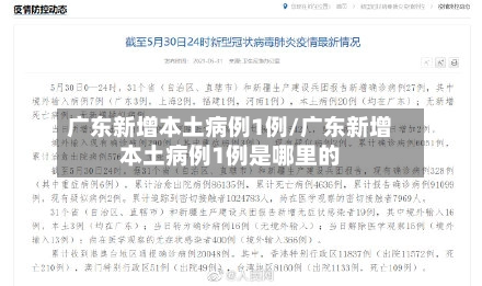 广东新增本土病例1例/广东新增本土病例1例是哪里的-第3张图片