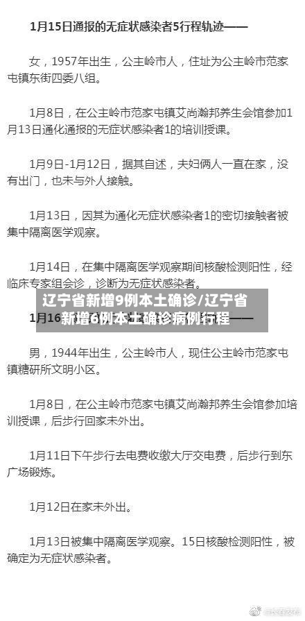 辽宁省新增9例本土确诊/辽宁省新增6例本土确诊病例行程-第2张图片