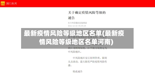 最新疫情风险等级地区名单(最新疫情风险等级地区名单河南)-第3张图片