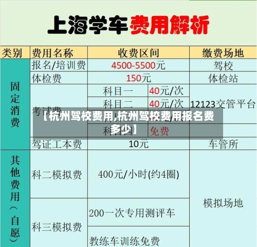 【杭州驾校费用,杭州驾校费用报名费多少】