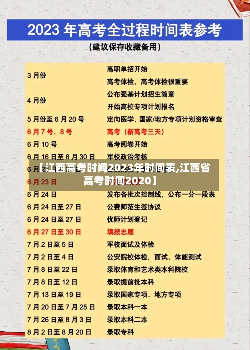 【江西高考时间2023年时间表,江西省高考时间2020】-第3张图片