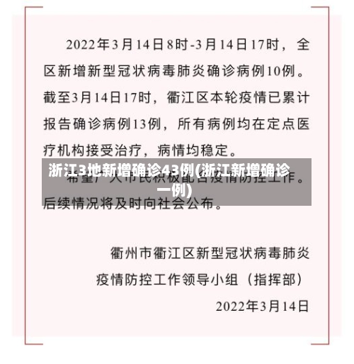 浙江3地新增确诊43例(浙江新增确诊一例)-第2张图片